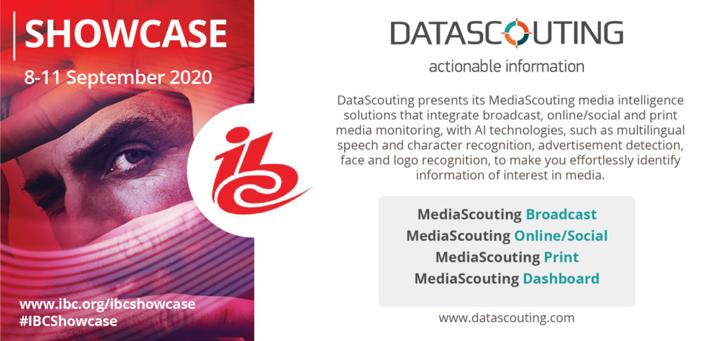 DataScouting's MediaScouting Suite at the IBC Showcase 2020